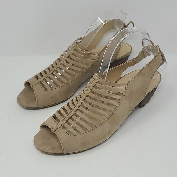 Paul Green Trisha Cut Out Tan Suede Sandals Size 9 | eBay Paul Green Trisha Cut Out Tan  Suede Sandals Size 9